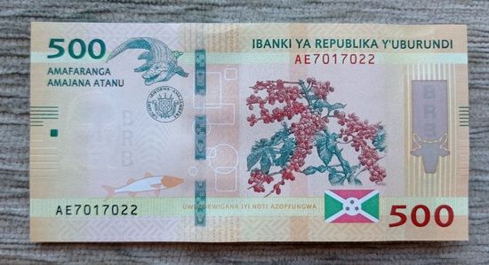 Werty71 Бурунди 500 франков 2018 UNC банкнота