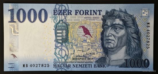 Венгрия 1000 форинтов 2025 года. Тип P-203. Состояние UNC