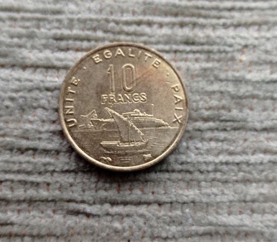 Werty71 Джибути 10 франков 1996 Корабль