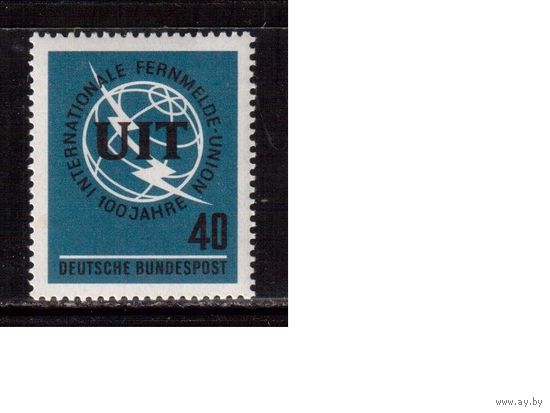 Германия(ФРГ)-1965,(Мих.476), *(след от накл.),  Телеком. союз