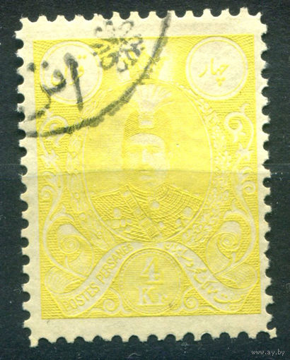 Персия (Иран) - 1908/09г. - шах Мохаммад Али, 4 K - 1 марка - гашёная [Mi 244]. #4-W1-115-A-1