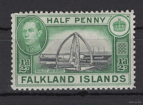 Фолкленды 1938** 1/2d Челюсть кита Георг VI   SG#146