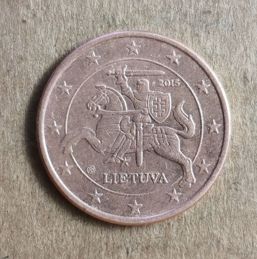 Литва 5 евроцентов, 2015 г., KM# 207