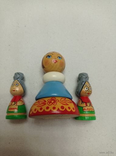 Пирамидка ссср, деревянная игрушка СССР, куколка- пирамида. Бабушки- старушки деревянные