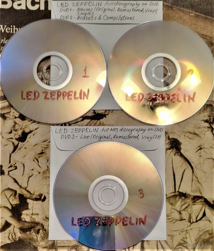 DVD MP3 полная дискография LED ZEPPELIN (Hard rock, Folk rock, Blues rock, Progressive rock) - 3 DVD