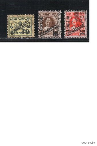 Ватикан-1931,(Мих.4-6) гаш. ,  Стандарт, Служебные,  Папа, Герб, Надп.