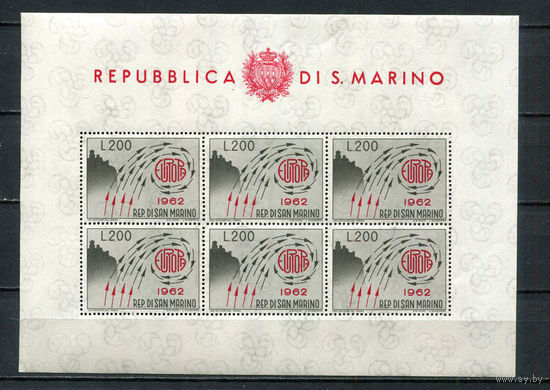 Сан-Марино - 1962 - Европа (C.E.P.T.) - [Mi. 749kb] - полная серия - 1 малый лист. MNH.  (Лот 99EX)-T25P5