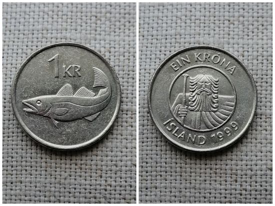 Исландия 1 крона 1999/ рыба