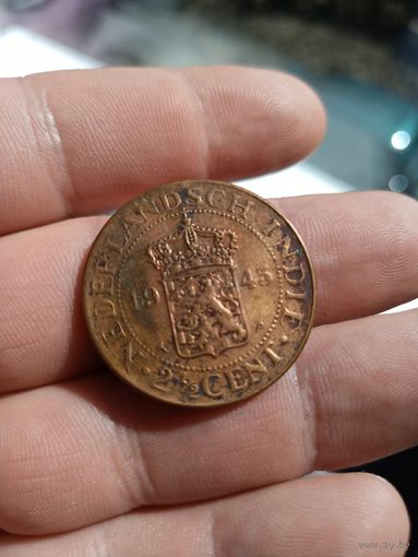 Нидерландская (Голландская) Индия 2,5 (2 1/2) цента 1945 г.