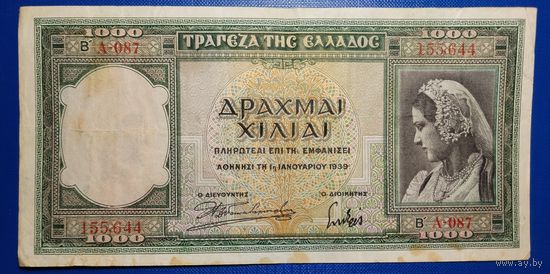 Греция 1000 драхм 1939 г.