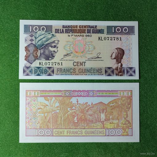 Гвинея 100 франков 1998 г.