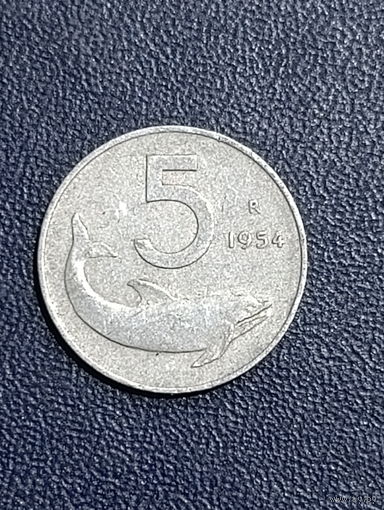 5 лир Италия. 1954г.