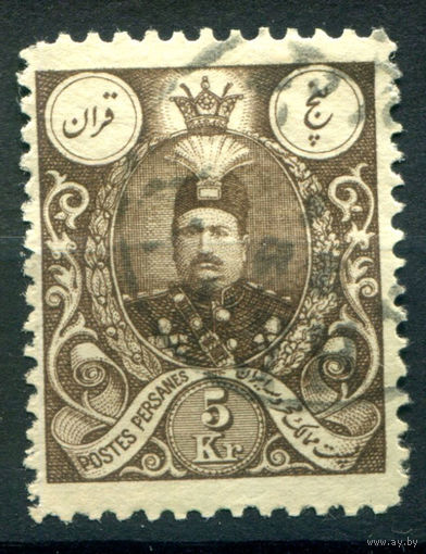 Персия (Иран) - 1908/09г. - шах Мохаммад Али, 5 K - 1 марка - гашёная [Mi 246]. #4-W1-115-A-1