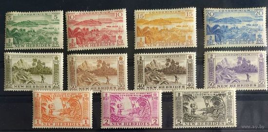 Британские колонии. Новые Гебриды 1957 г. SG84-94 полная серия (11шт.) MNH