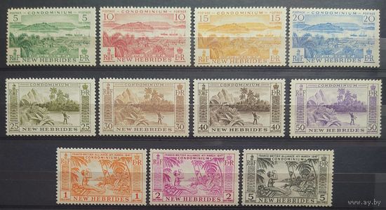 Британские колонии. Новые Гебриды 1957 г. SG84-94 полная серия (11шт.) MNH