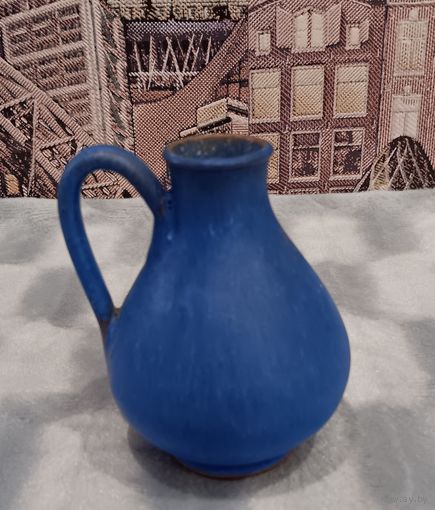 Синий мини-кувшин, керамика, 9 см.