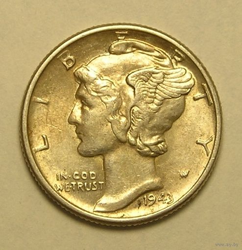 США, 1 Дайм 1943 AUNC