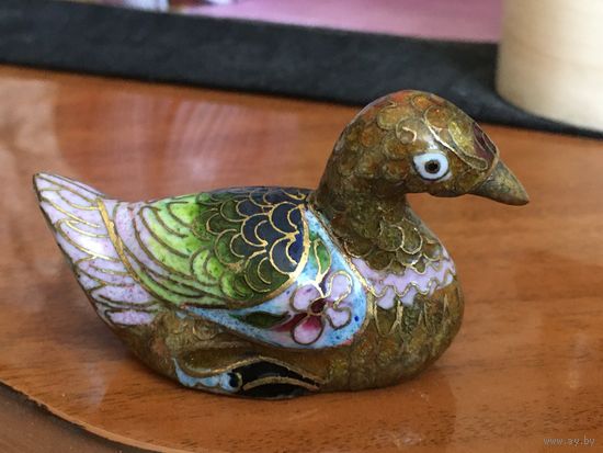 Уточка, клуазоне, старый Китай, шедевр!