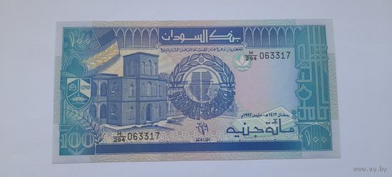 Судан 100 фунтов 1992 года UNC