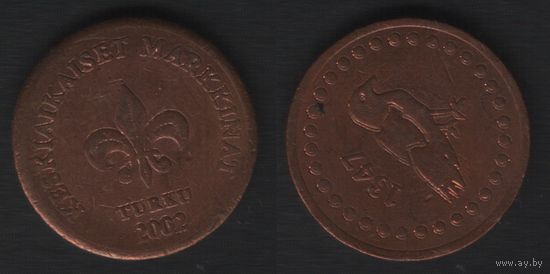TURKU 2002 Keskiaset Markkinat -- 1347 (птица) (20,6мм_гр) (f0