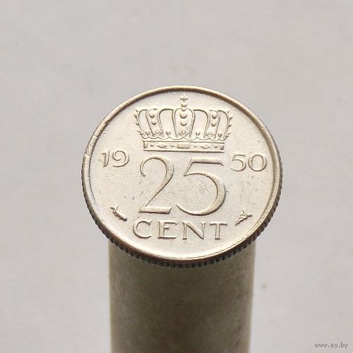 Нидерланды 25 центов 1950