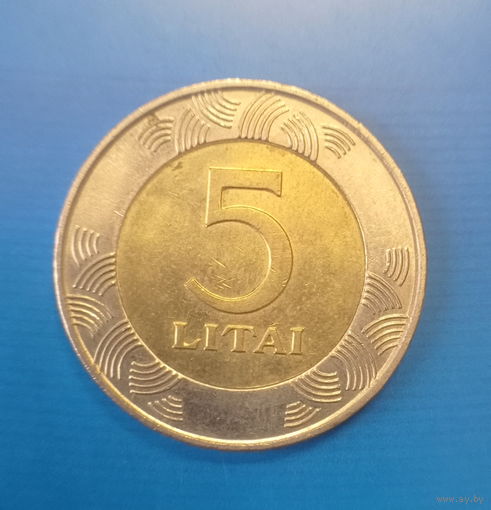 Литва 5 литов 2009 год биметалл