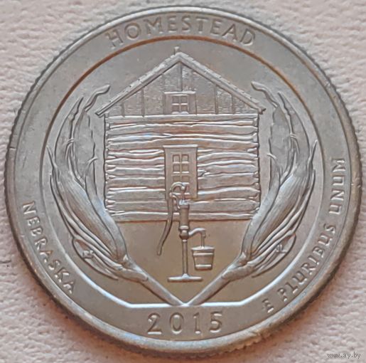 США 25 центов (квотер) 2015 P Homestead Nebraska