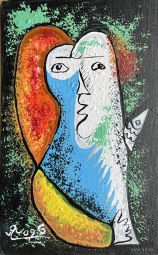 Панно холст картон акрил