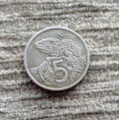 Werty71 Новая Зеландия 5 центов 1969 Игуана Гаттерия или Туатара