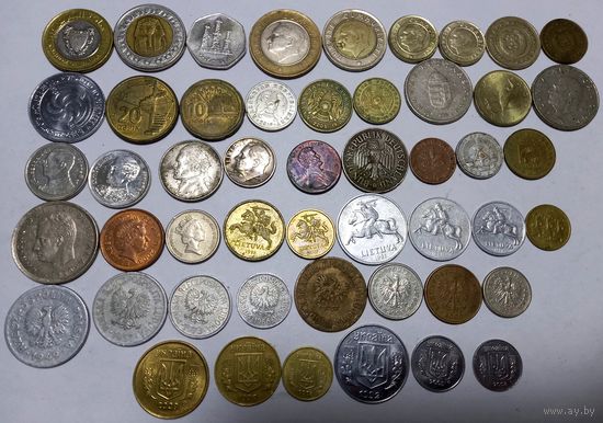 Монеты разных стран Мира 50 штук