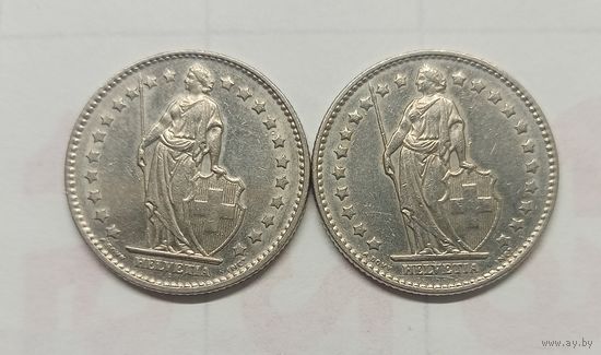 Швейцария 1 франк, 1974 год.1978 год.