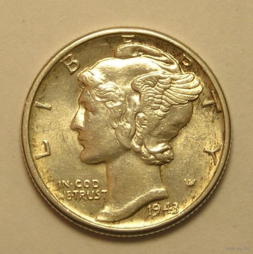 США, 1 Дайм 1943, Серебро UNC