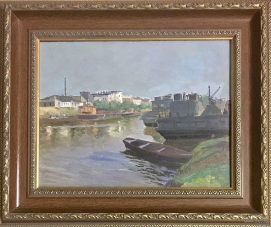 Данелия П. А. "Брестский порт", 1952г. К/М. Размер с рамой 38,5х46 см.