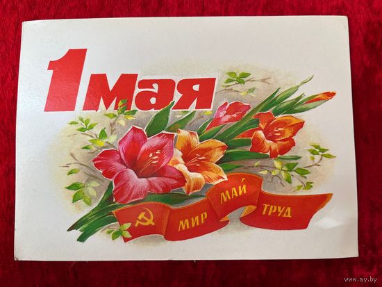 1986 год В. Дергилёва 1 мая Мир Май Труд Подписана!
