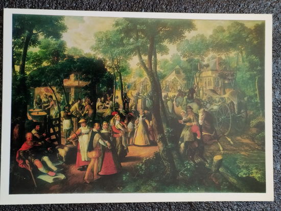 Открытка Иоахим Бекелар. Около 1530 – 1573. Сельский праздник. Нидерландская живопись XV – XVI в. Государственный Эрмитаж.