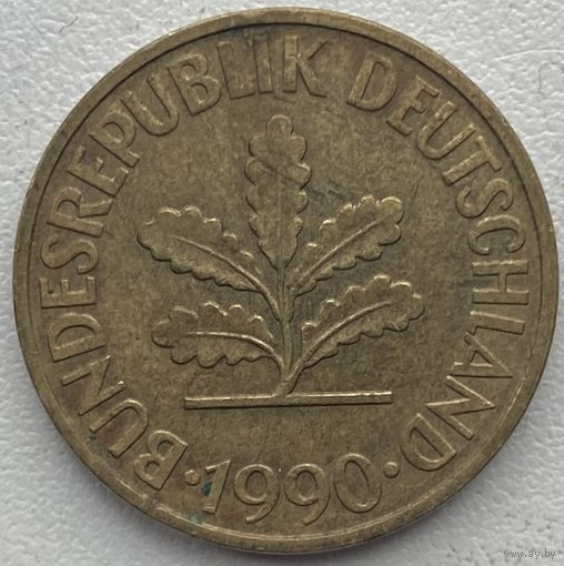 Германия 10 пфеннигов 1990 г. D