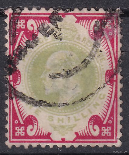 87.Br. Великобритания. Эдуард VII. 1Sh. 1902 г. Стандарт. Mi.#114A.