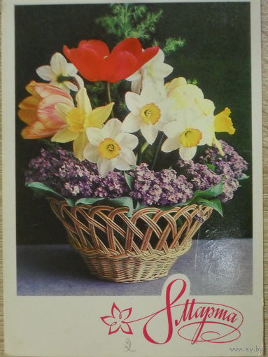 ПОДПИСАННАЯ ОТКРЫТКА СССР.  "8 МАРТА".ФОТО. Г. КОСТЕНКО. 1974 год