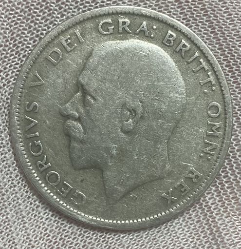 Монета 1/2 кроны 1929 год. Великобритания. Король Георг V. Серебро