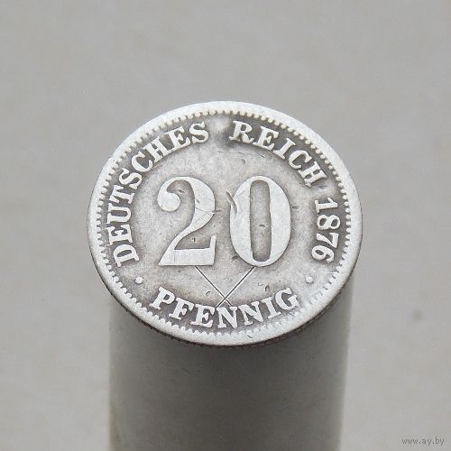 Германия 20 пфеннигов 1876 D