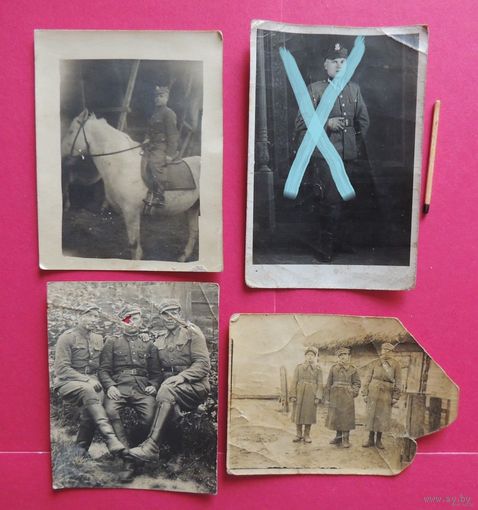 Фото "Польские жовнеры", 1920-1930- е гг. (7*6 см)