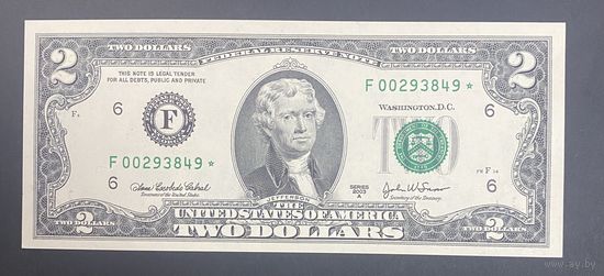 2 доллара США 2003А Atlanta F звезда