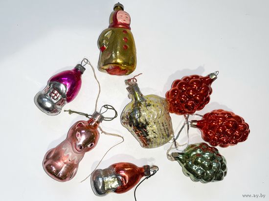Ёлочные игрушки СССР стекло лот