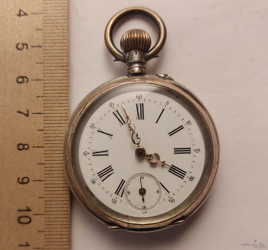 Редкие ЧАСЫ СЕРЕБРО старинные КАРМАННЫЕ Царские РАБОЧИЕ. 8