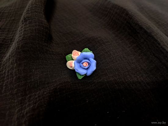 Брошь, полимерная глина, винтаж