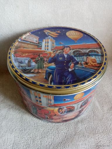 Банка от датского печенья жестяная круглая #1