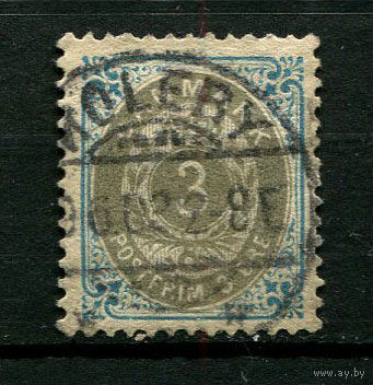 Дания - 1875/1903 - Цифры 3Ore - [Mi.22i Y Bb] - 1 марка. Гашеная.  (Лот 62BY)