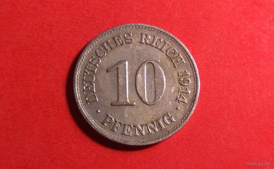 10 пфеннигов 1914 Е. Германия. Нечастая + хорошая!