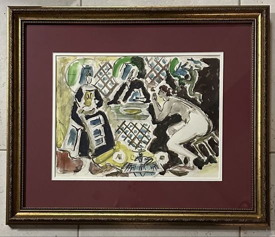 Кищенко А.М Эскиз к работе "Вечное", 1993г. Акварель.Размер 30х43см.