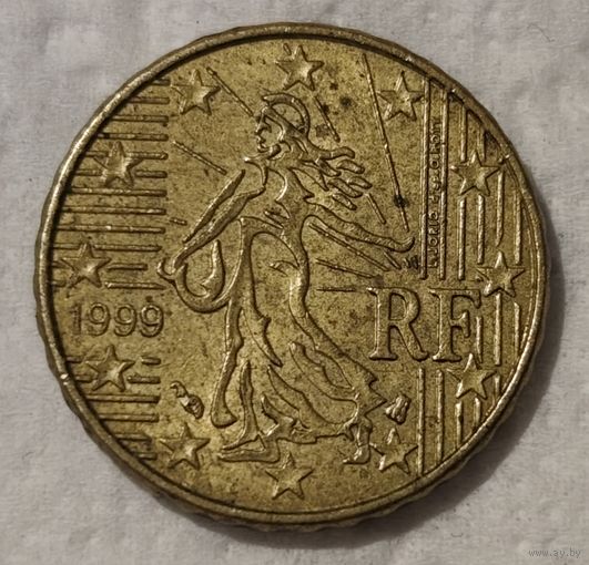 Франция 10 евроцентов, 1999 (14-12-6)